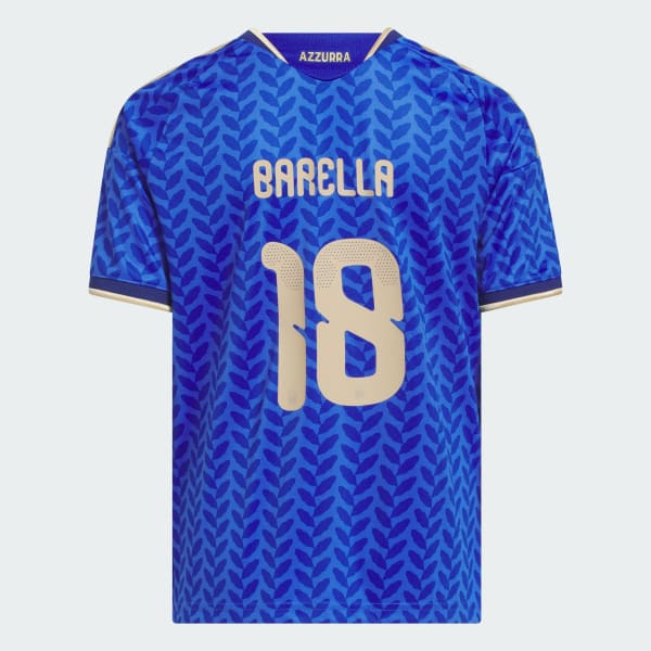 Blue Italy 26 Home Barella Kids Jersey