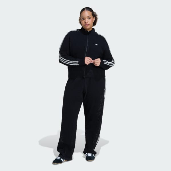 Black Knitted Crochet Firebird Track Pants