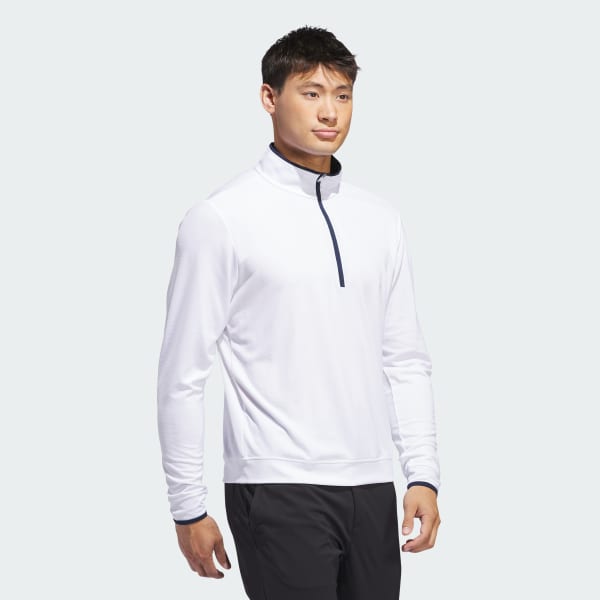 White Lightweight Half-Zip Top