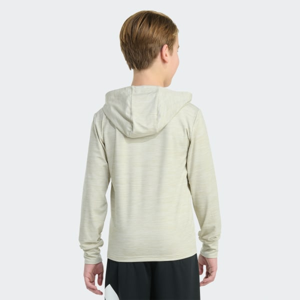 Beige Long Sleeve All Sport Polyester Pullover Hoodie