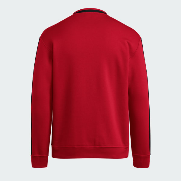 Red Louisville Cardinals 3-Stripes Fleece Jersey Crew
