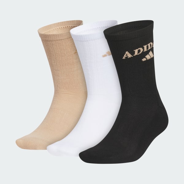 Brown M FOUNDATION SPORT 3-PACK CREW SOCKS