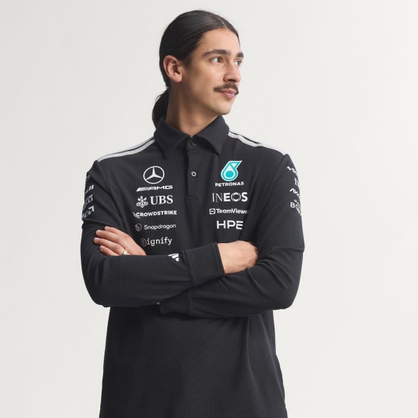 Black MERCEDES - AMG PETRONAS FORMULA 1 TEAM ENGINEERS POLO LONGSLEEVE