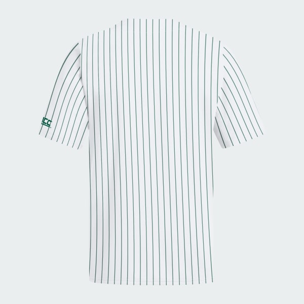 White Miami Hurricanes Pinstripe Full Button Jersey