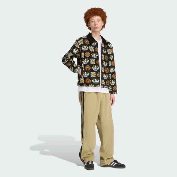 Black Monogram Allover Print Loose Coach Jacket