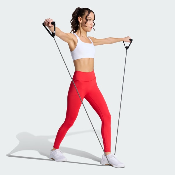 Red Optime Workout Full Length Leggings