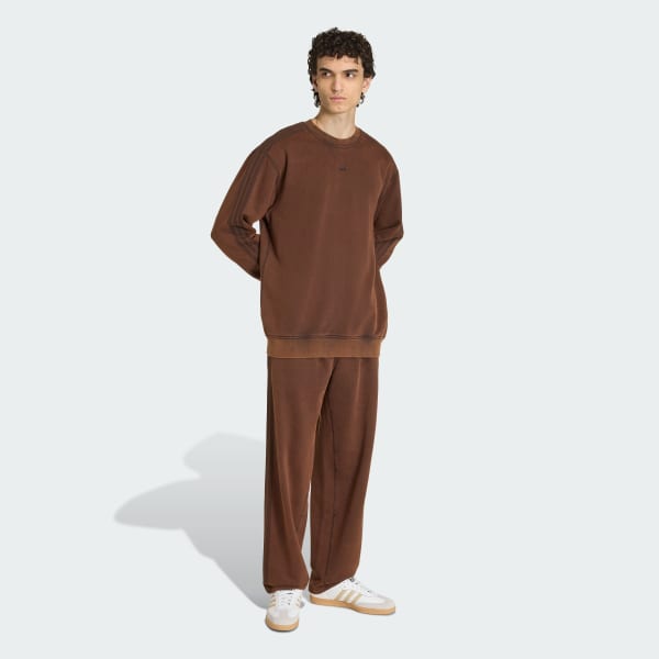 Brown Premium Essentials Retro Washed Crew Sweatshirt