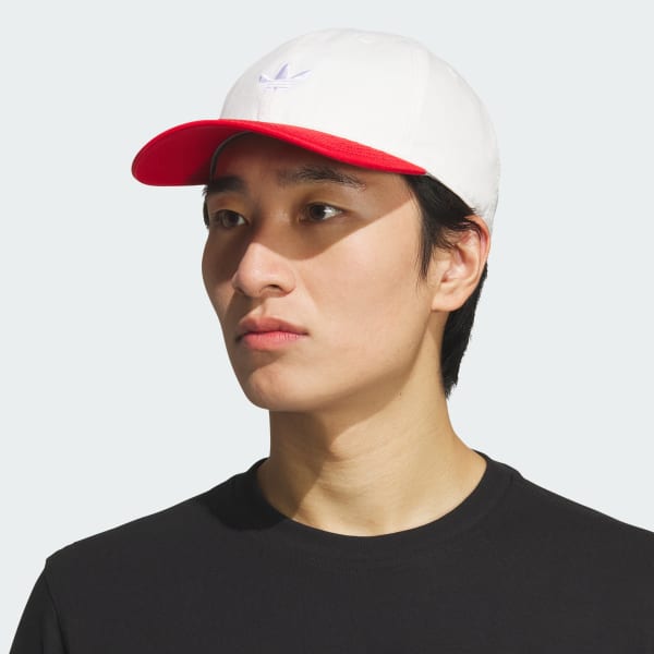 White Relaxed Trefoil Strapback Hat