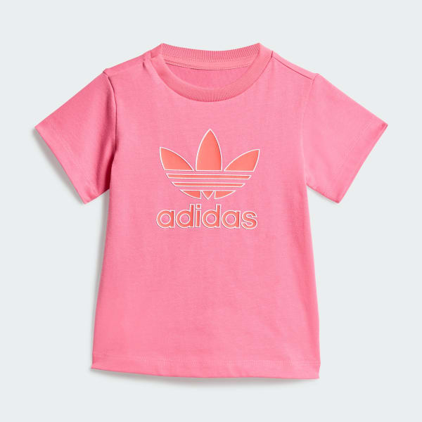 Pink Short Tee Set Big Logo Execution Kids