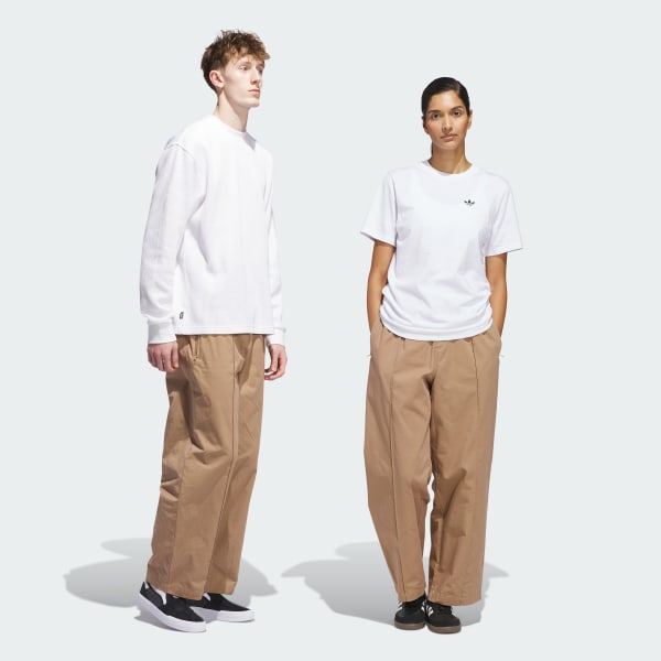 Brown Skateboarding Pintuck Pants (Gender Neutral)