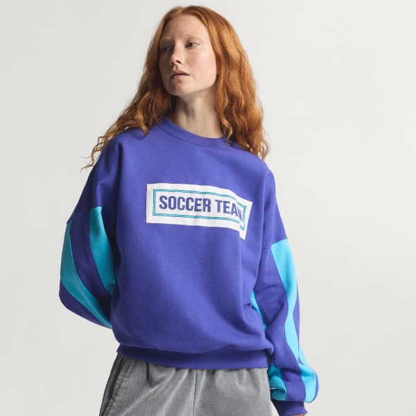 Purple Soccer Team Crew Sweatshirt