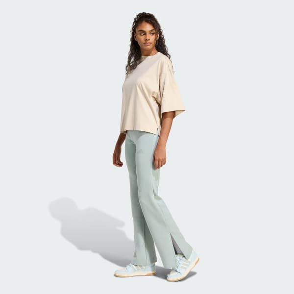 Green Soft Lux Flared Pants