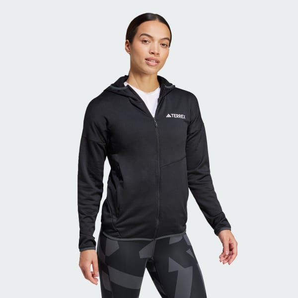 Black Terrex Xperior Climawarm Light Fleece Hooded Jacket