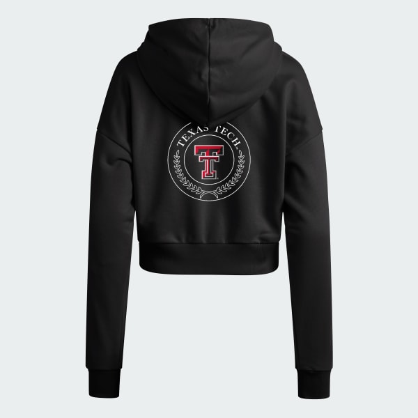 Black Texas Tech Red Raiders Essentials 3-Stripes Crop Hoodie