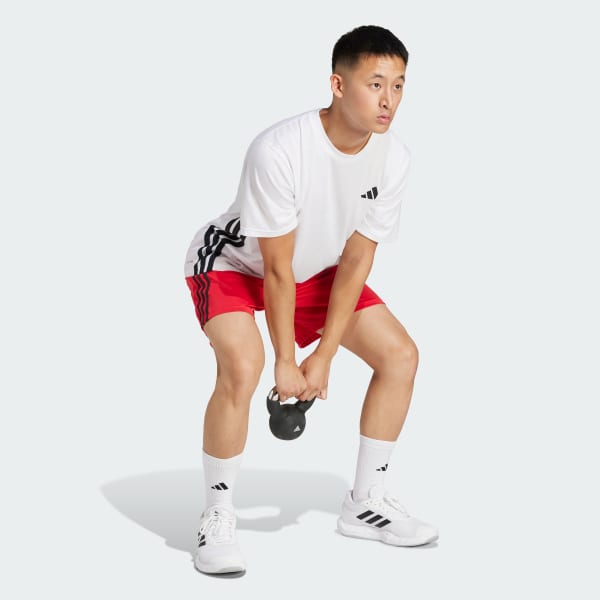 Red Train Essentials Piqué 3-Stripes Training Shorts