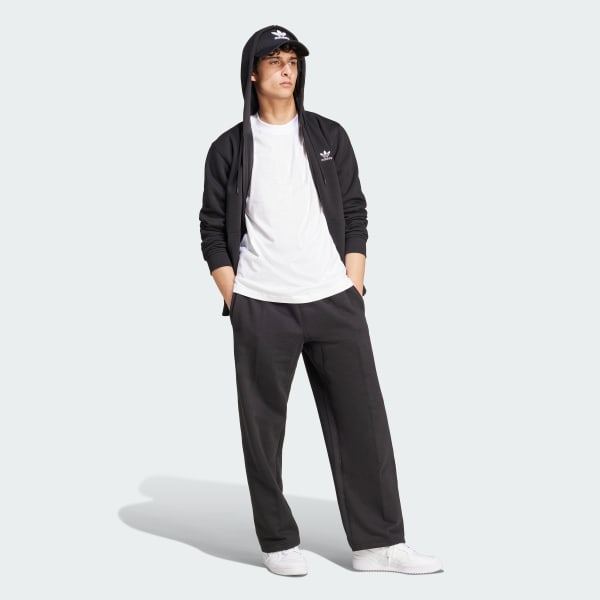 Black Trefoil Essentials Full-Zip Hoodie