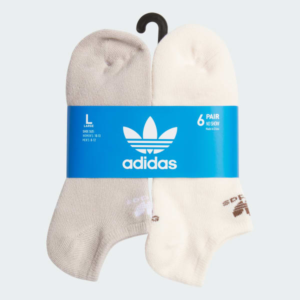 Beige Trefoil No-Show Socks 6 pairs