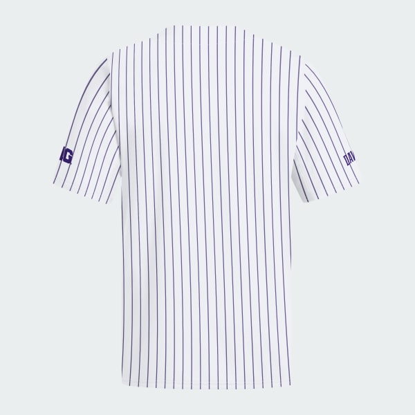 White Washington Pinstripe Full Button Jersey