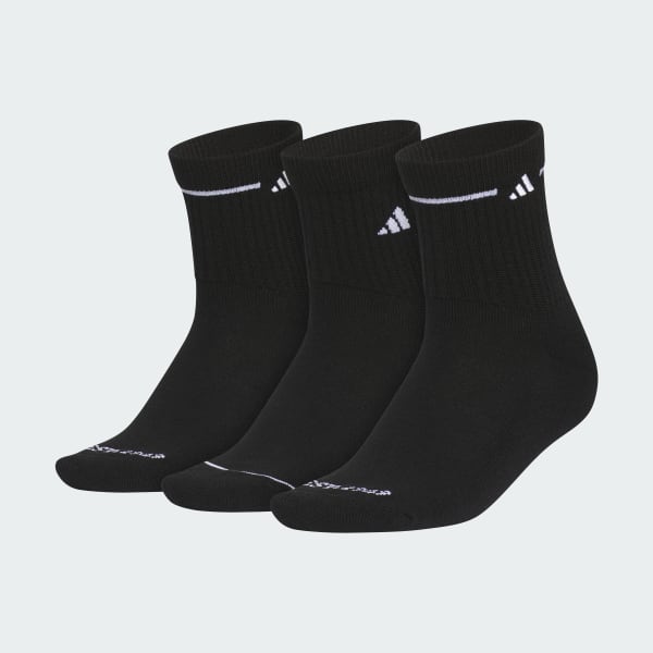 Black Women's Cushioned Sport 3.0 3-Pack High Quarter