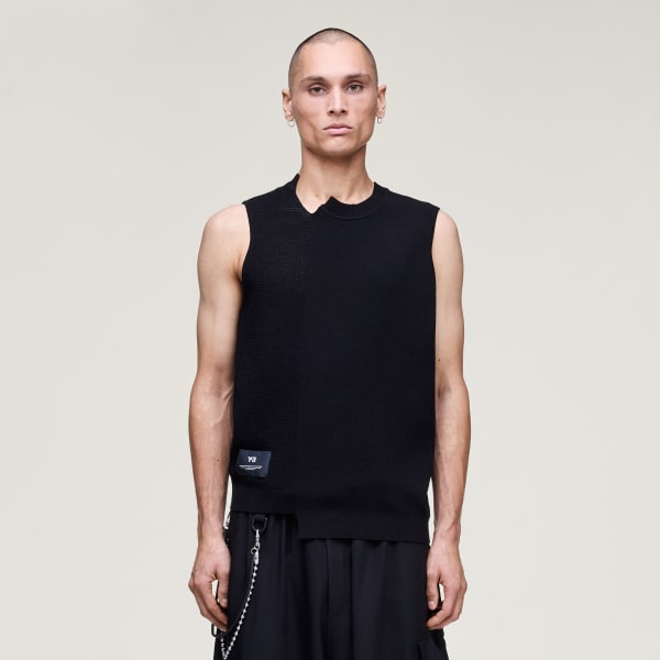 Black Y-3 GFX KNITTED VEST