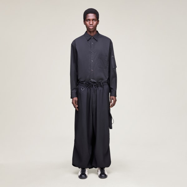 Black Y-3 SPORT UNIFORM WIDE CARGO PANTS