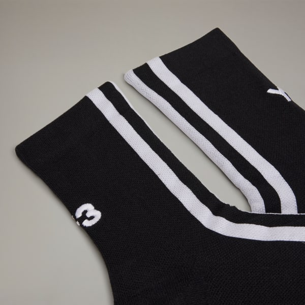 Black Y-3 Stripes Socks