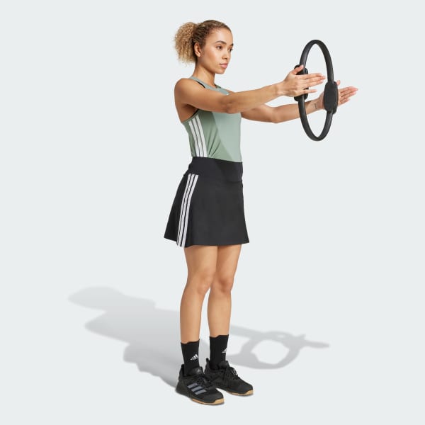 Black Train Essentials 3-Stripes Workout Skort