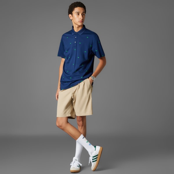 Blue Originals Printed Trefoil Polo Shirt