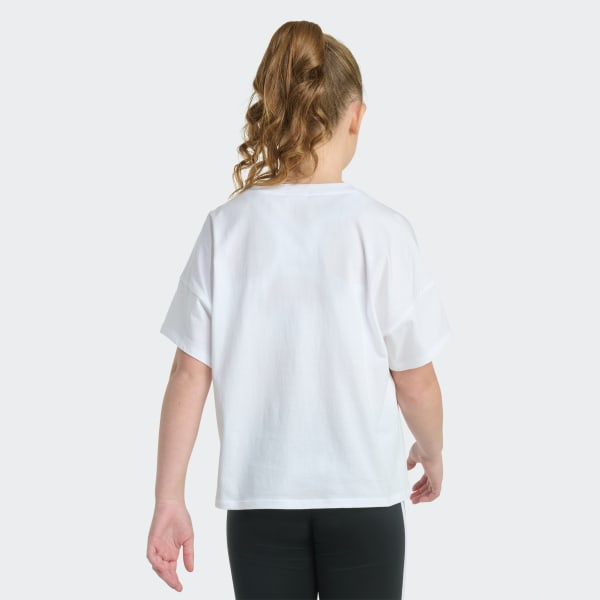 White Short Sleeve Drop Shoulder Graphic Tee