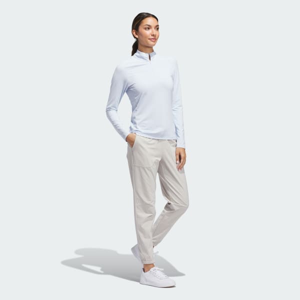 Blue Ultimate365 Solid Quarter-Zip Mock Polo Shirt