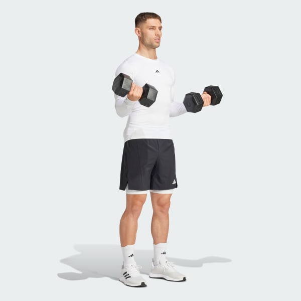 White Techfit Compression Training Long Sleeve Tee