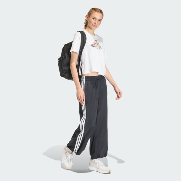 White FOOD CROPPED LOOSE GRAPHIC T-SHIRT