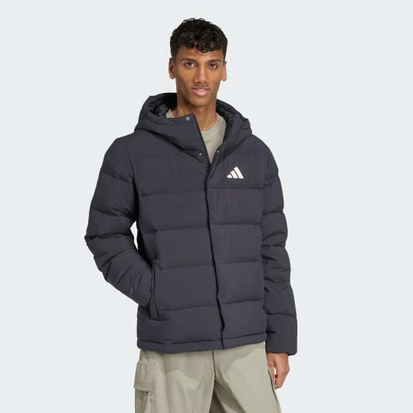 Black Helionic CLIMAWARM Hooded Down Jacket
