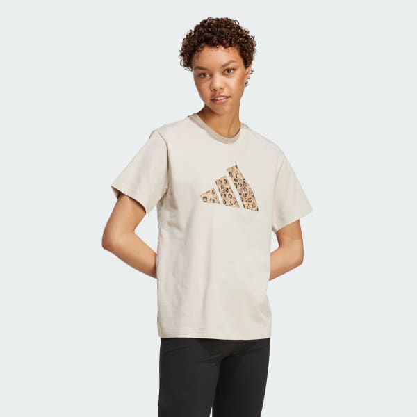 Beige Animal Graphic Tee