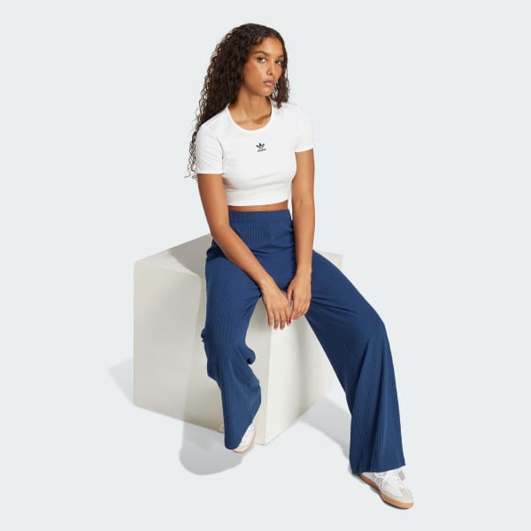 White Essentials Ribbed Tee