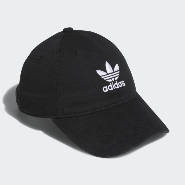 Black Relaxed Strap-Back Hat