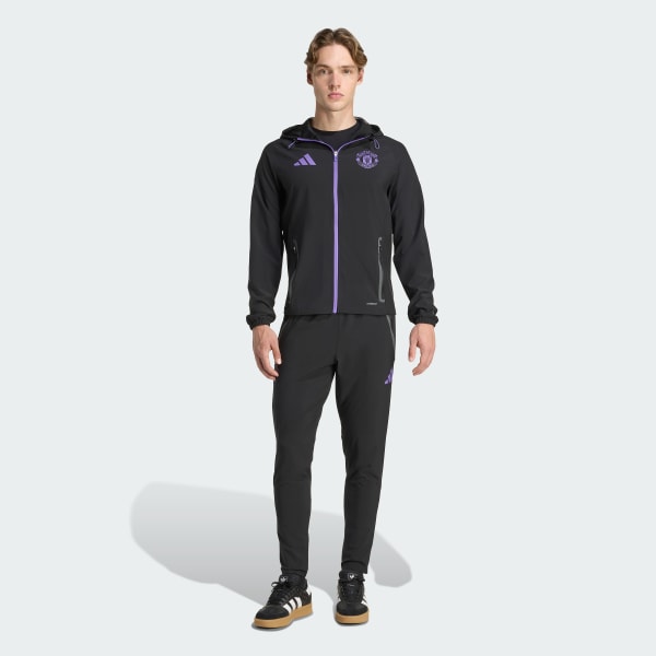 Black Manchester United Tiro 25 Competition Vis Tech Travel Jacket