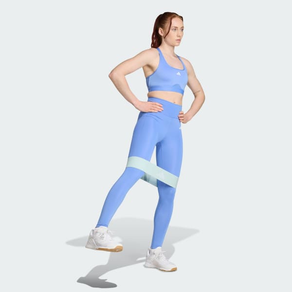 Blue Optimé Essentials Stash Pocket Full-Length Leggings