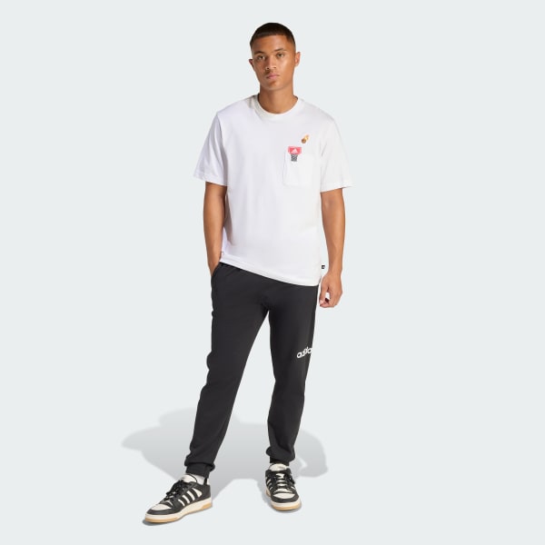 White MINI EMBROIDERY BASKETBALL GRAPHIC T-SHIRT