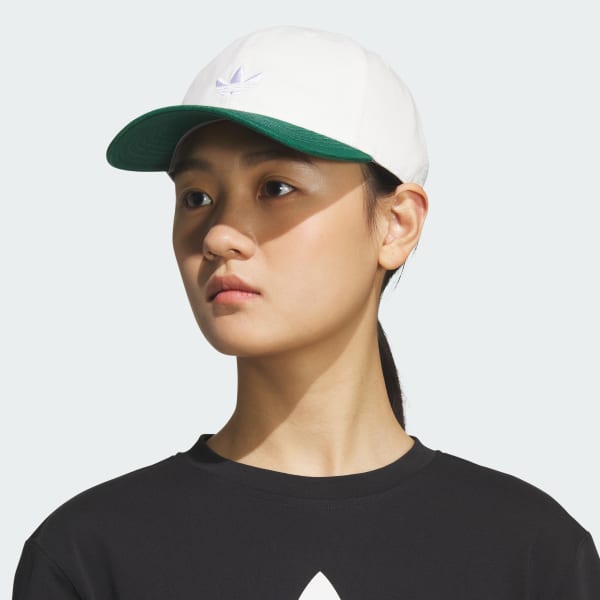 White Relaxed Trefoil Strapback Hat