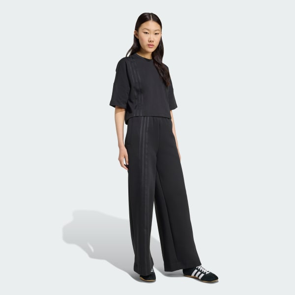 Black Off Placed 3-Stripes Wide Pant