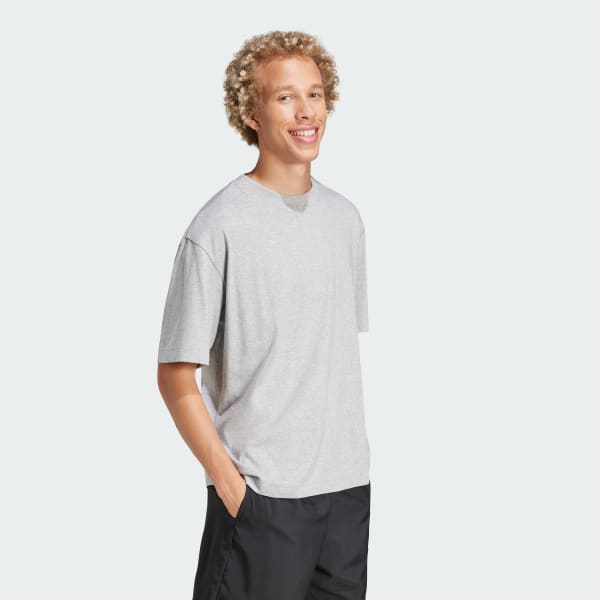 Grey Essentials Loose Fit 3 Bar Logo Tee