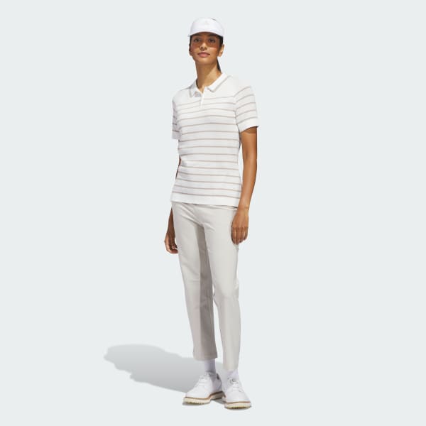 White ULTIMATE365+ STRIPE KNIT POLO Shirt