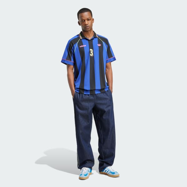 Blue Jacquard Stripe Jersey