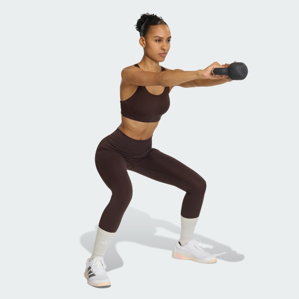 Brown Optime Workout High Support Bra