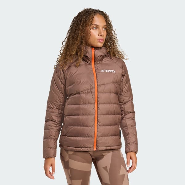 Brown Terrex Xperior CLIMAWARM+ Down Hooded Jacket