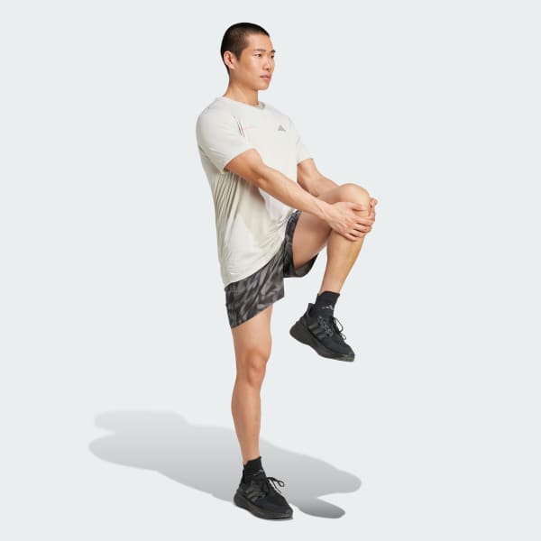 Grey Own The Run Allover Print Shorts