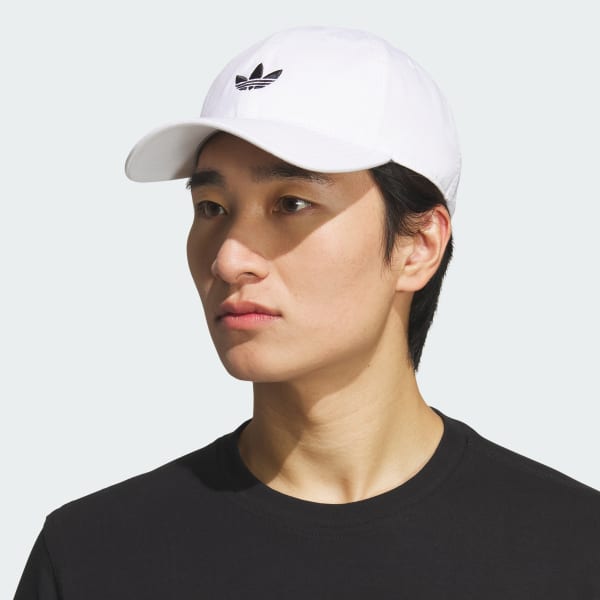 White Relaxed Trefoil Strapback Hat