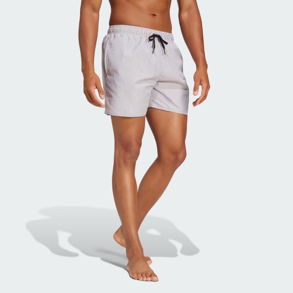 Blue Stripey Classics Swim Shorts Short Length