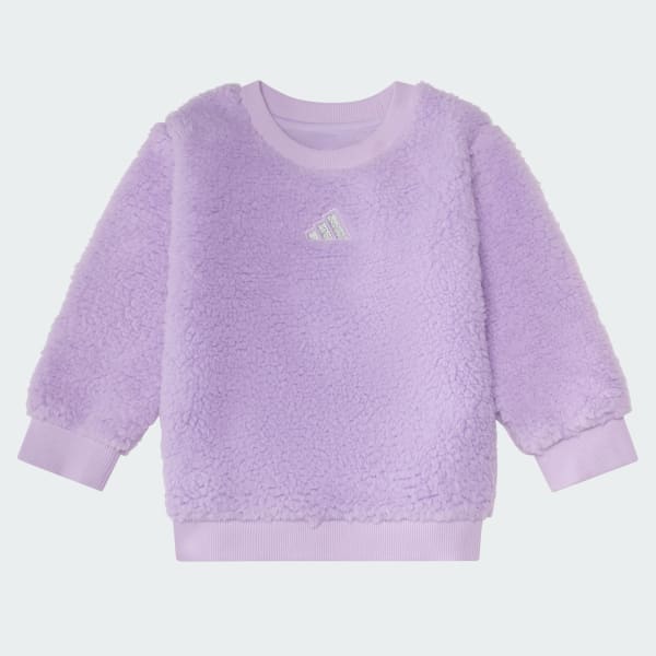 Purple Winterized 2-Piece Long Sleeve Fleece Pullover & Legging Set